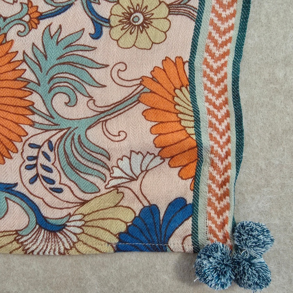 Large Lightweight Pink Floral Boho Scarf Wrap - Picture 7 of 11
